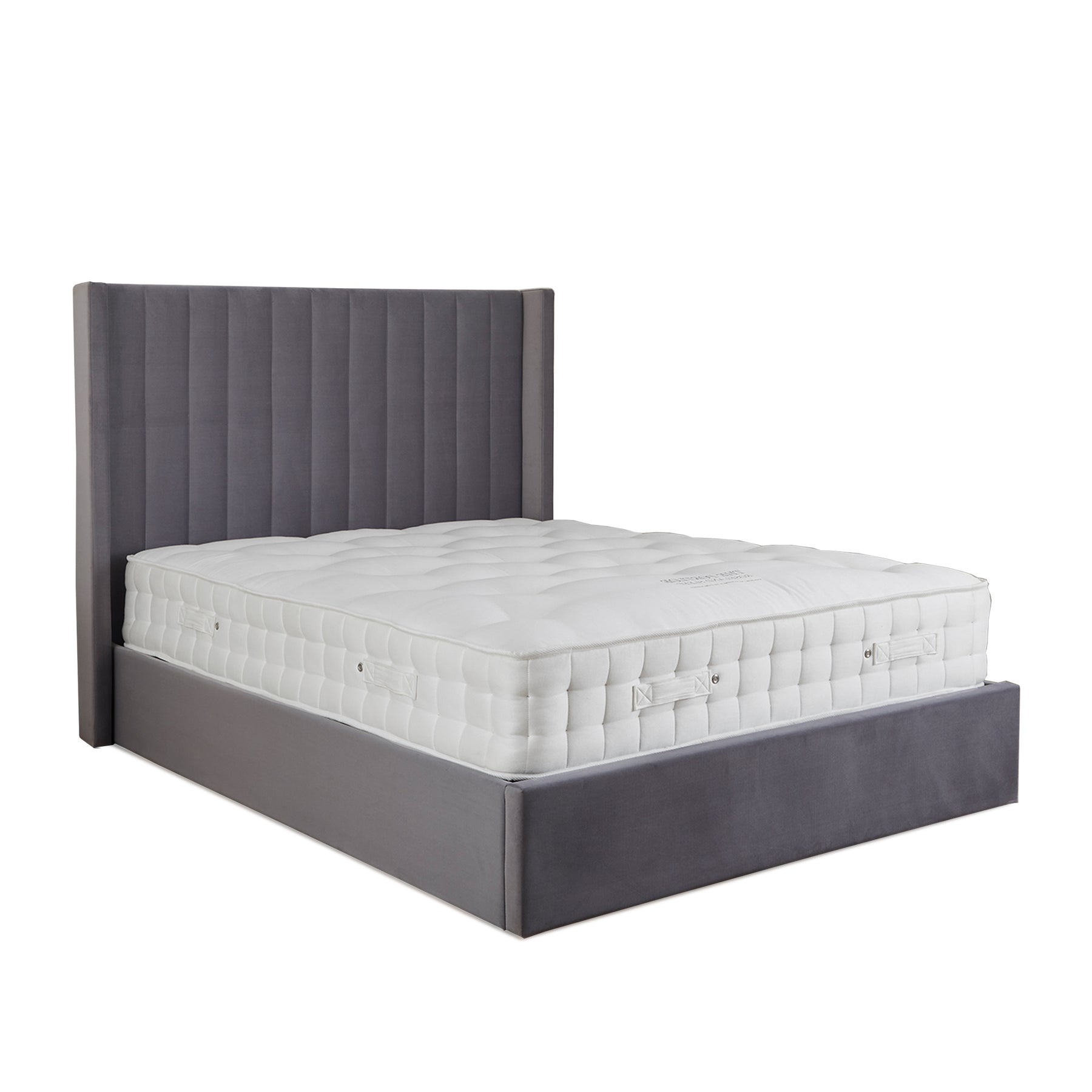Maude Grey Velvet Ottoman Storage Bed Frame from Roseland Furniture