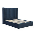 Maude Navy Velvet Ottoman Storage Bed Frame 