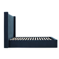 Maude Navy Velvet Ottoman Storage Bed Frame 