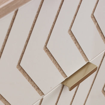 Mila White with Gold Hairpin Legs 5 Drawer Tallboy