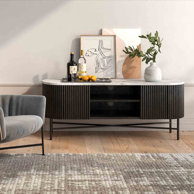 Milo Mango & Marble Fluted Wide TV Media Unit