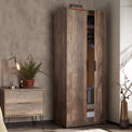 Moreno Rustic Oak 2 Door Double Wardrobe with shelf