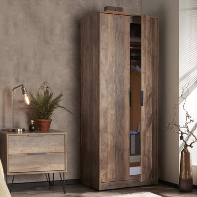 Moreno Rustic Oak 2 Door Double Wardrobe