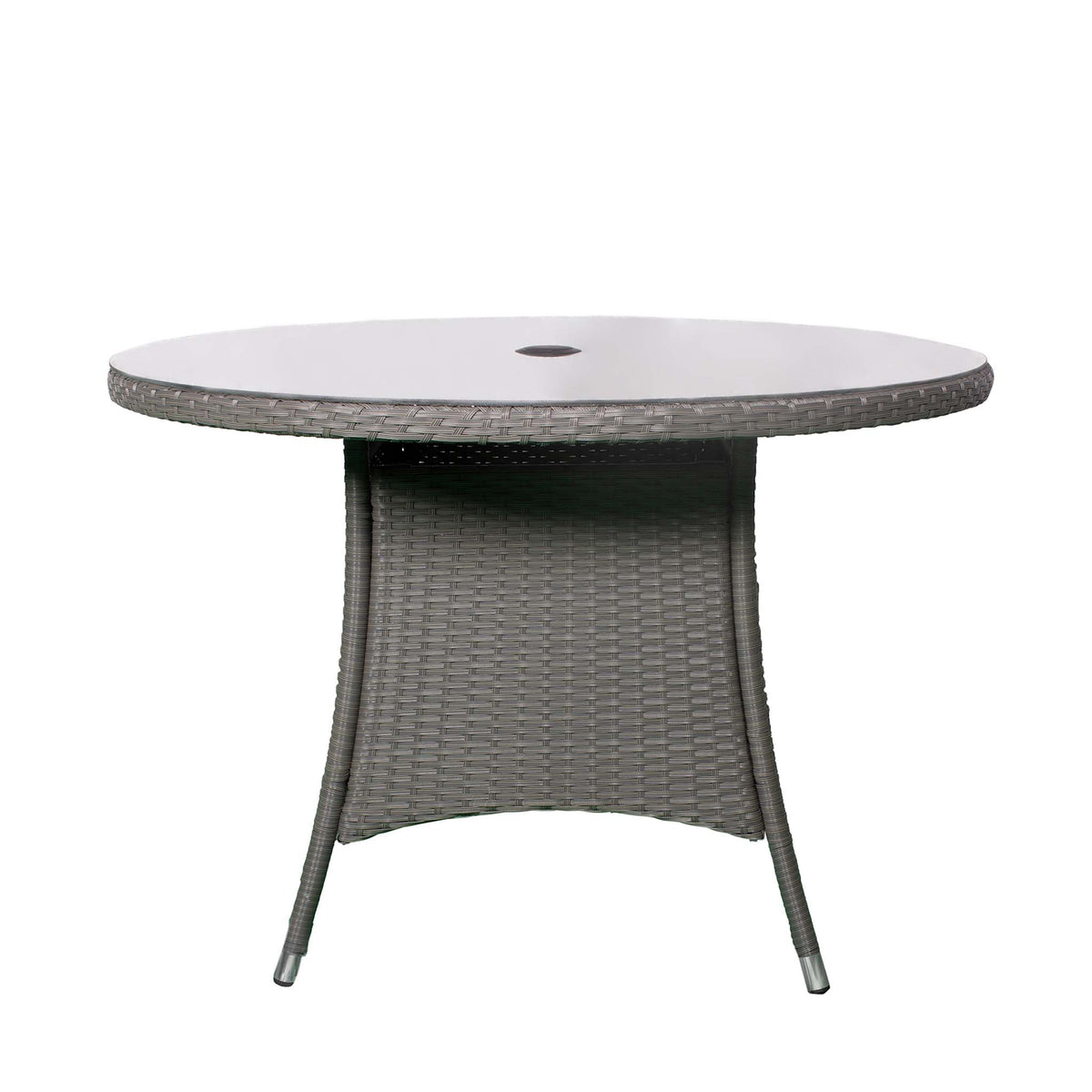 Vada Grey 110cm 4 Seat Rattan Round Dining Set