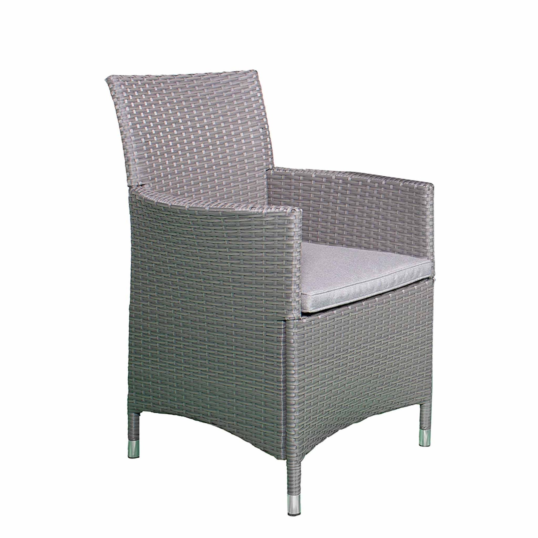 Vada 150cm 6 Seat Rattan Rectangular Dining Set - Grey