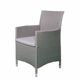 Vada 140cm 6 Seat Rattan Round Dining Set - Grey