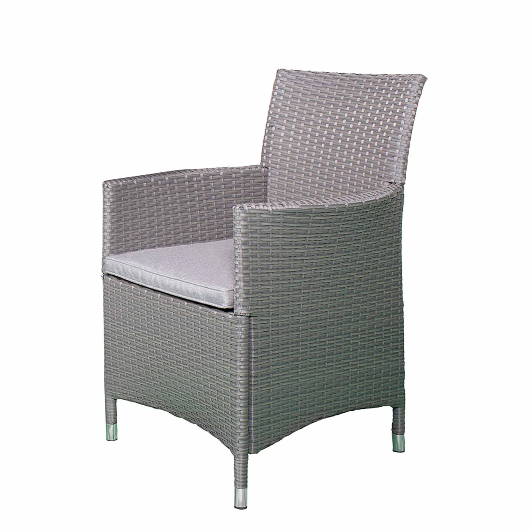 Vada 140cm 6 Seat Rattan Round Dining Set - Grey