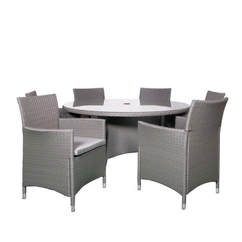 Vada 140cm 6 Seat Rattan Round Dining Set