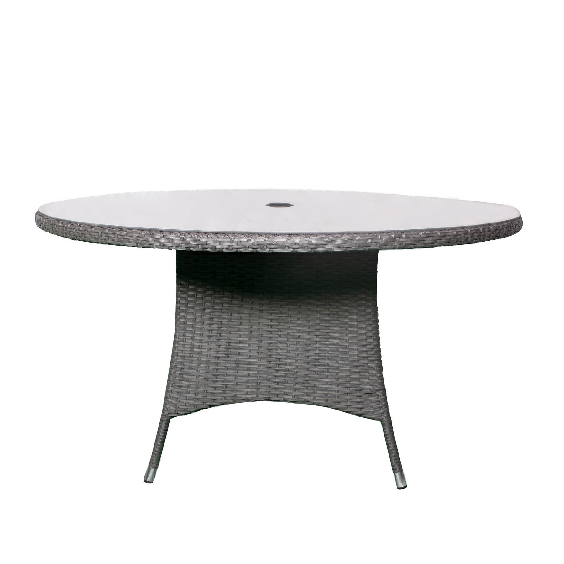 Vada 140cm 6 Seat Rattan Round Dining Set - Grey