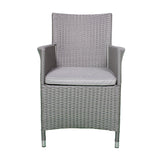 Vada 140cm 6 Seat Rattan Round Dining Set - Grey