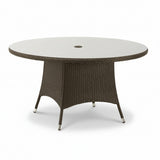 Vada 140cm 6 Seat Rattan Round Dining Set - Brown