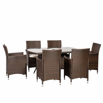 Vada 150cm 6 Seat Rattan Rectangular Dining Set