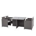 Vada 4 Seat Rattan Cube Set - Grey