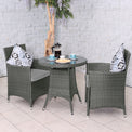 Vada Grey 2 Seat Rattan Bistro Set for garden or patio