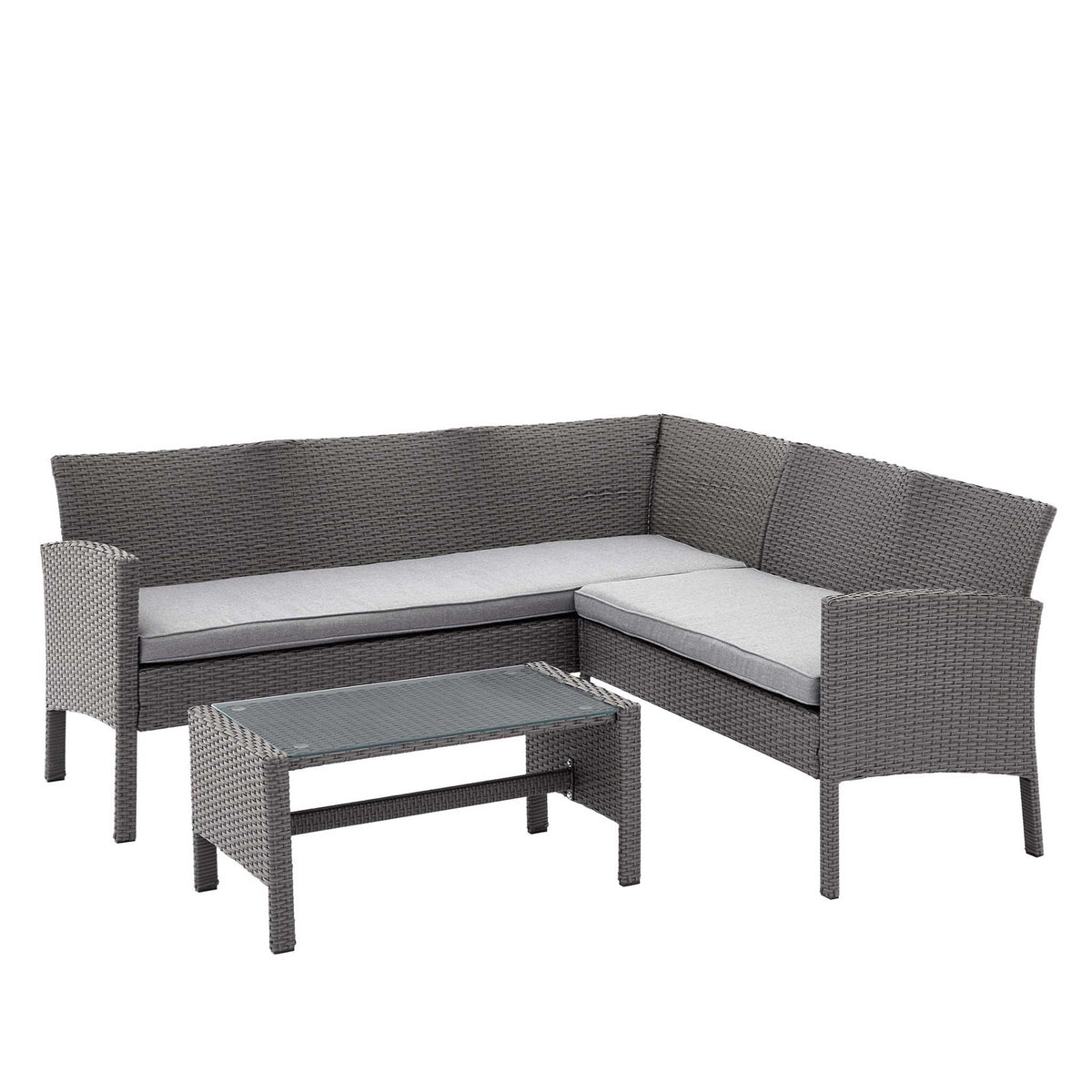 Vada Grey Rattan Corner Lounge Set by Roseland Furniture