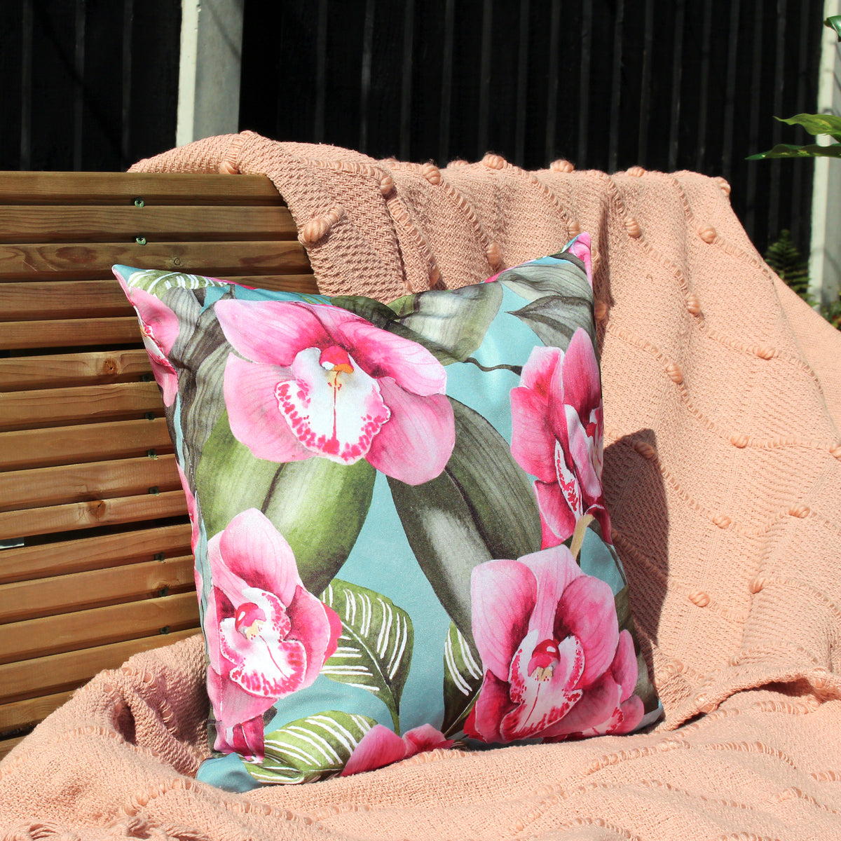 Orchids 43cm Reversible Outdoor Polyester Cushion