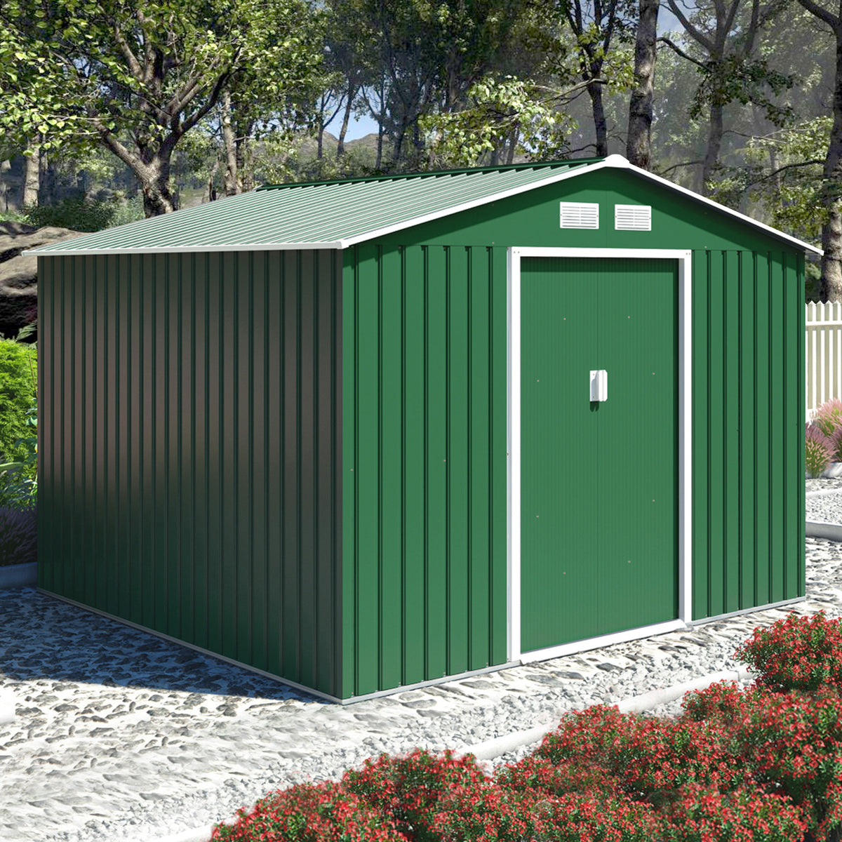 Oxford Green 9.1 x 8.4ft Galvanised Steel Shed