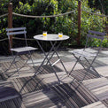 Bistro Grey Folding Garden Table and 2 Chairs 
