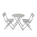 Bistro Grey Folding Garden Table and 2 Chairs 