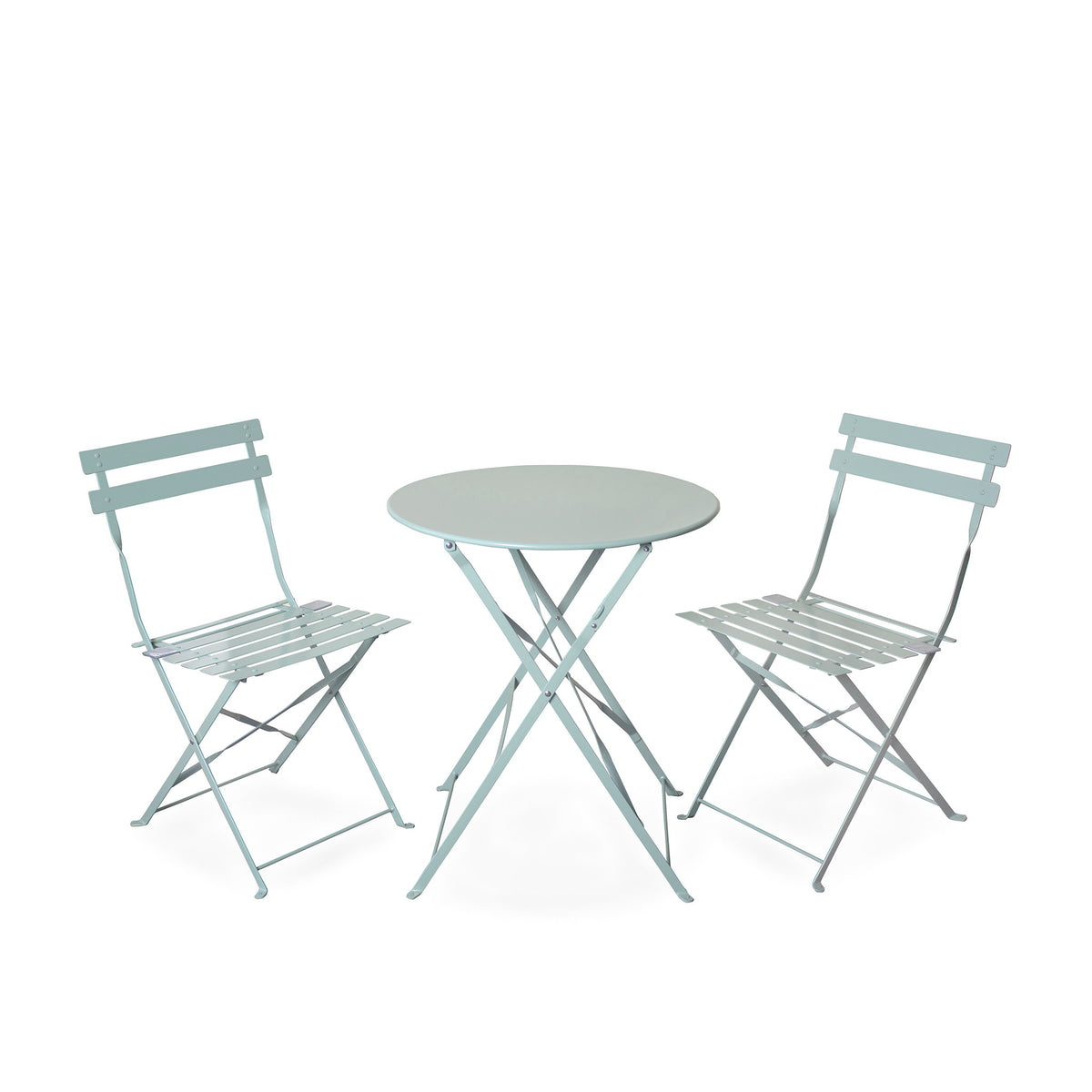 Bistro Sage Green Folding Table and 2 Chairs by Roseland Furniture