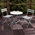 Bistro Sage Green Folding Table and 2 Chairs Lifestyle