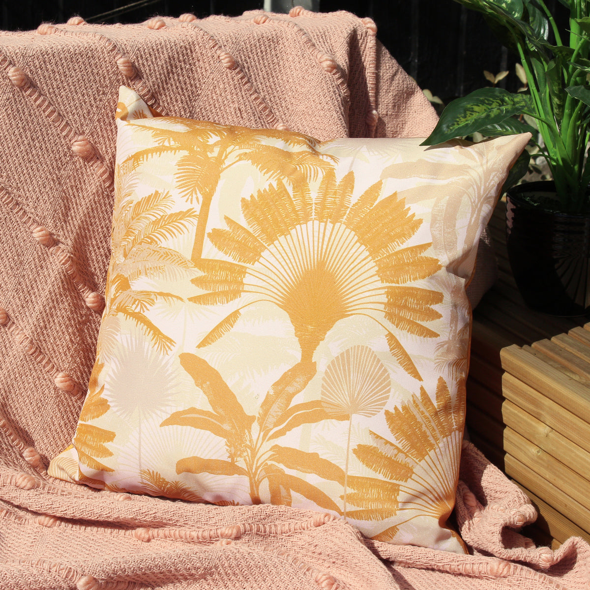 Palms 43cm Reversible Outdoor Polyester Cushion