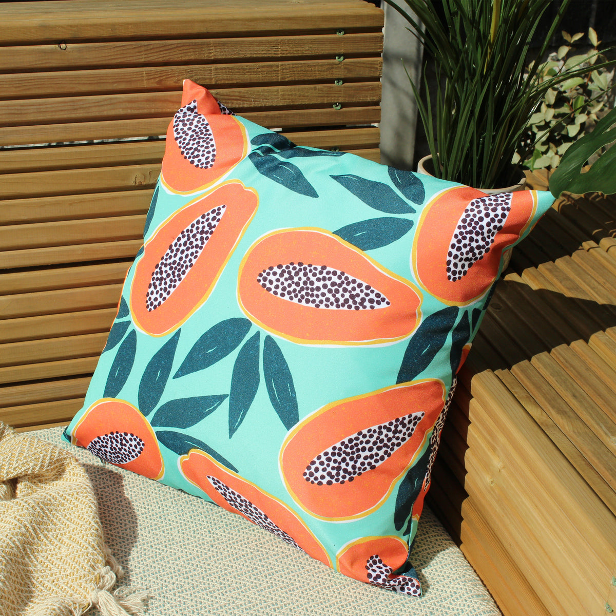 Papaya 43cm Reversible Outdoor Polyester Cushion