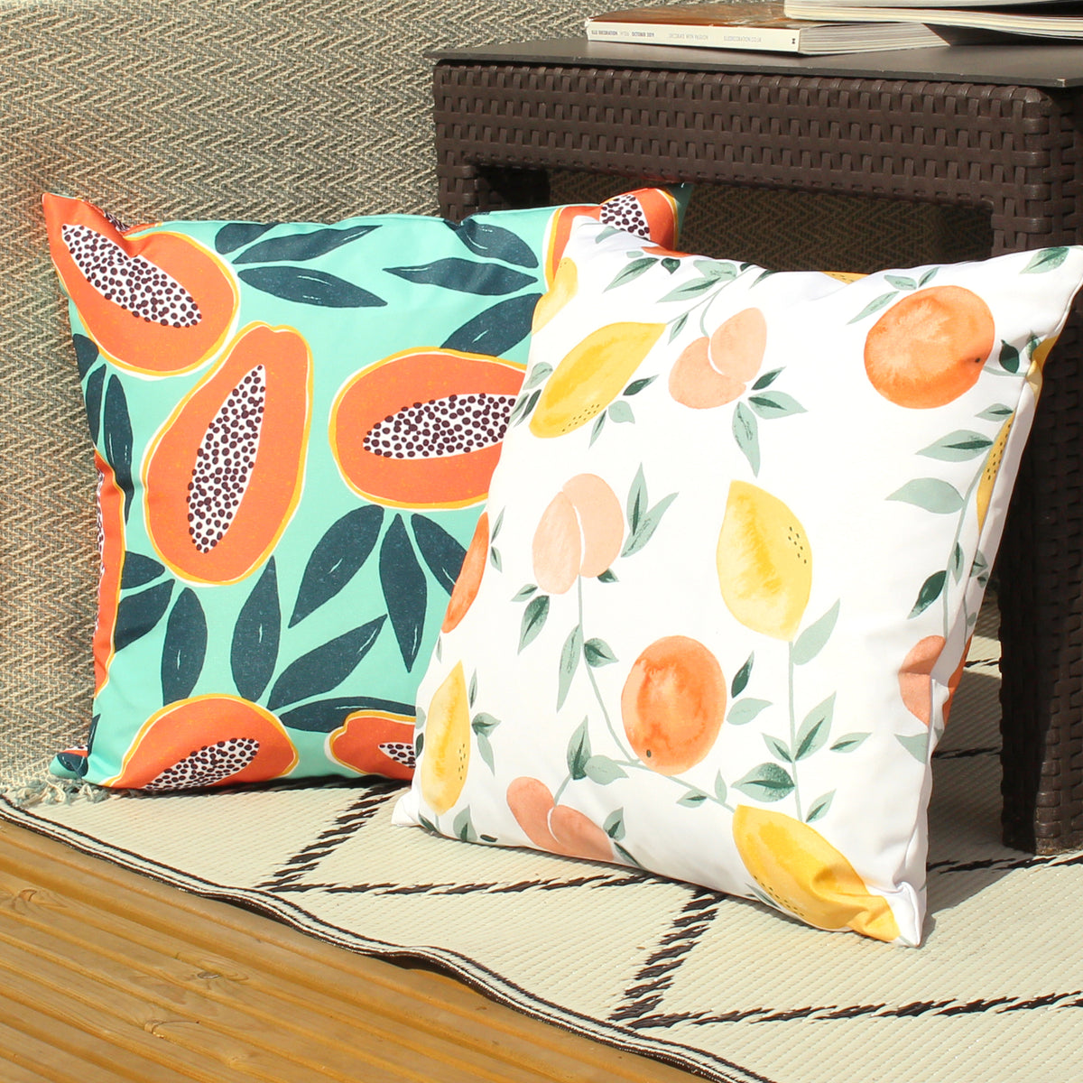 Papaya 43cm Reversible Outdoor Polyester Cushion