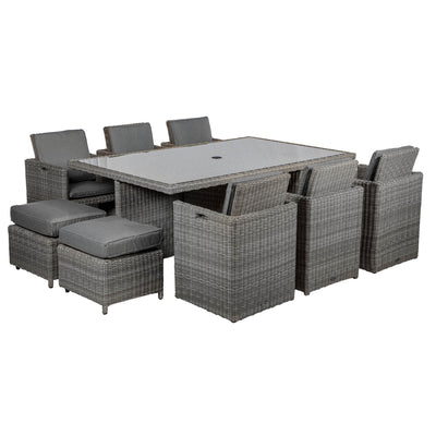 Paris 10 Seat Lux Rattan Cube Set