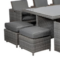 Paris 10 Seat Lux Rattan Cube Garden Dining Set Footstools