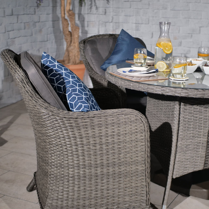 Lux Rattan Table Paris 4 Seat 110cm Lux Rattan Dining Set | Roseland