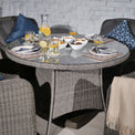 Paris 4 Seat 110cm Lux Rattan Garden Dining Set close up of table