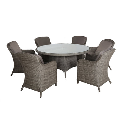 Paris 6 Seat 140cm Lux Rattan Dining Set