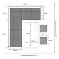 Parisian 150cm Rattan Corner Lounge Garden Dining Set Dimension & Size Guide