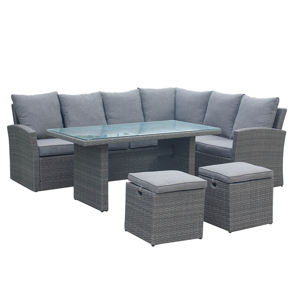 Parisian 150cm Rattan Corner Lounge Garden Dining Set from Roseland Home Furniture