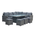 Parisian Premium 180cm Rattan Corner Lounge Garden Dining Set from Roseland Home Furniture