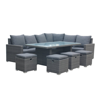 Parisian 180cm Rattan Corner Lounge Dining Set