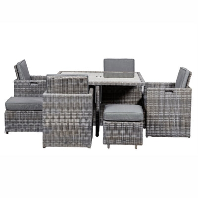 Paris 8 Seat Lux Rattan Cube Set