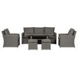Paris Rattan Seven Seater Deluxe Sofa Dining Set from Roseland