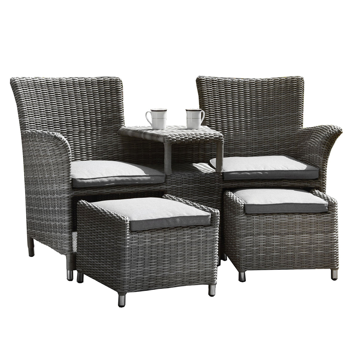 Paris Deluxe Rattan Companion Love Seat Set from Roseland Home Furniture