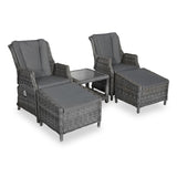 Paris 2 Seater High Back Rattan Recliner Comfort Set from Roseland Furniture