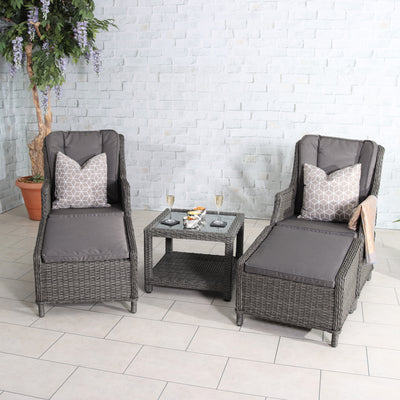 Paris 2 Seater High Back Recliner Comfort Companion Set