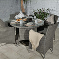 Paris 110cm 4 Seat Rattan Round Dining Set