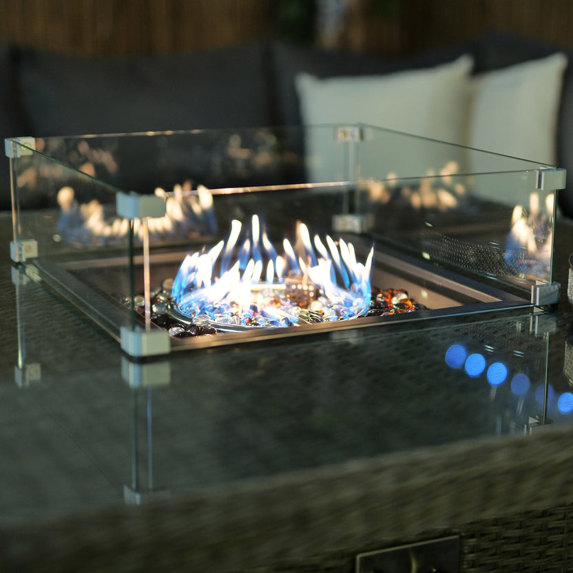 Paris 120cm Fire Pit Rattan Set with Bench | Roseland