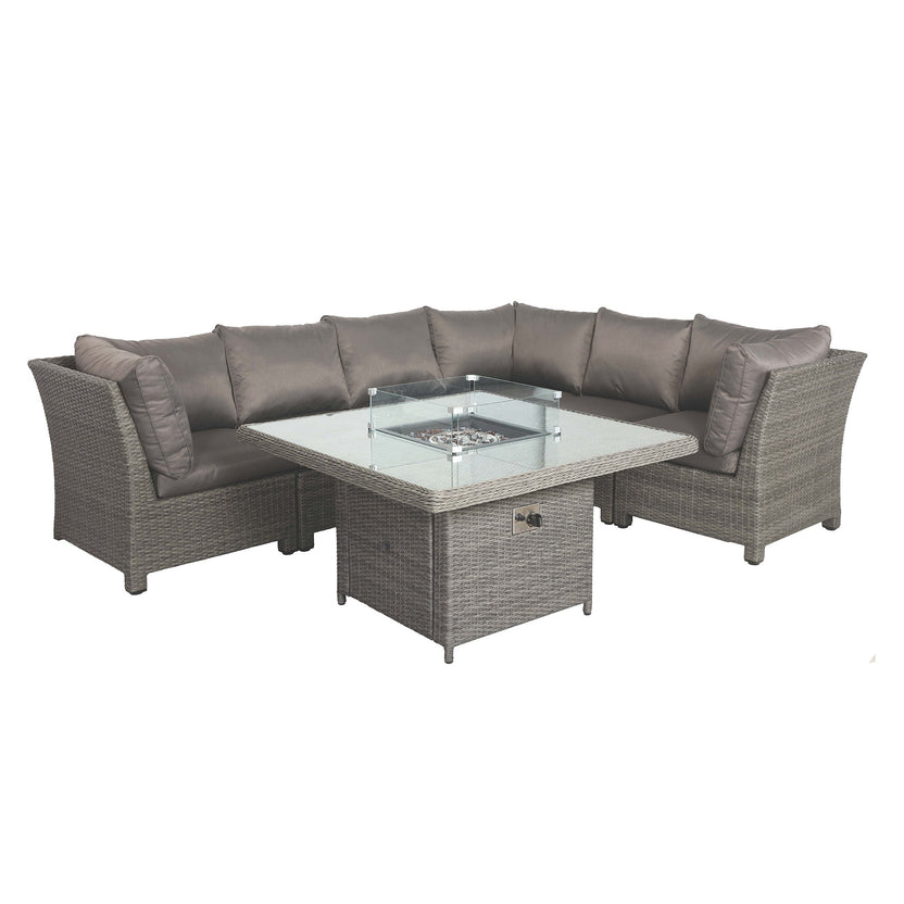 Paris 120cm Fire Pit Rattan Set with Bench | Roseland