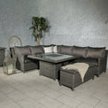 Paris 120cm Fire Pit Dine or Lounge Rattan Set with Bench