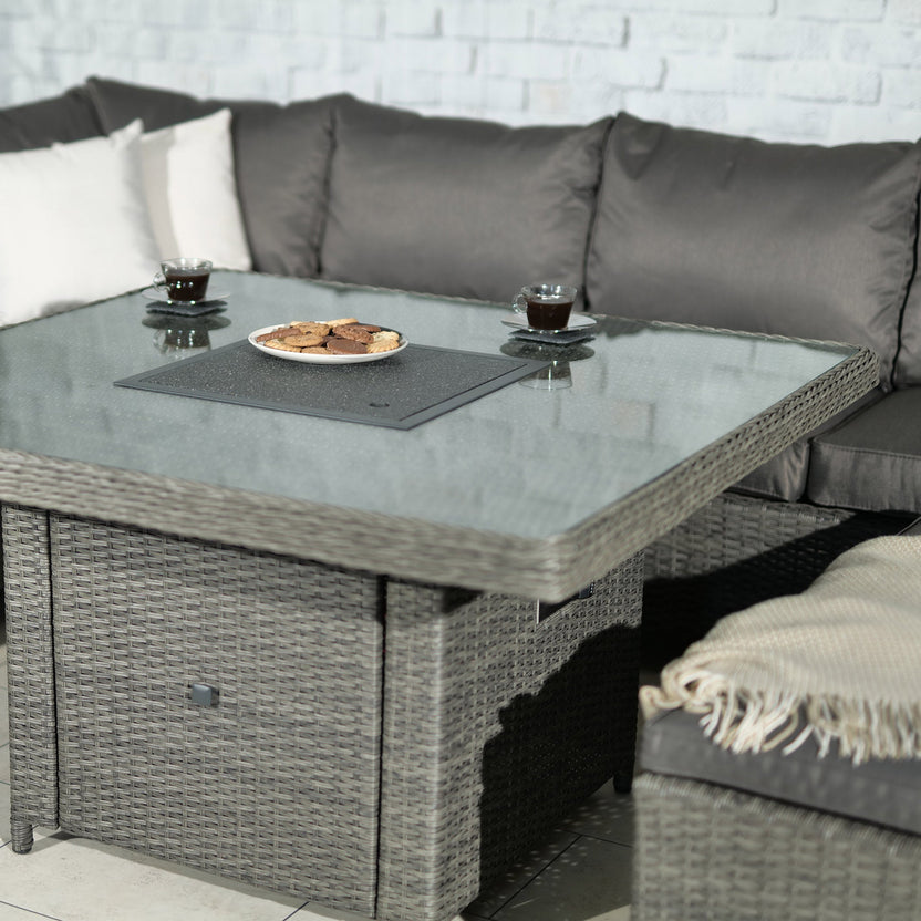 Paris 120cm Fire Pit Rattan Set with Bench | Roseland