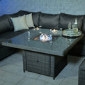 Paris 120cm Fire Pit Dine or Lounge Rattan Set with Bench