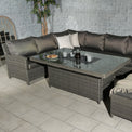 Paris 170cm Fire Pit Dine or Lounge Rattan Set with Bench