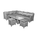 Paris Rattan Lounge Dining Set with Rise and Fall Table